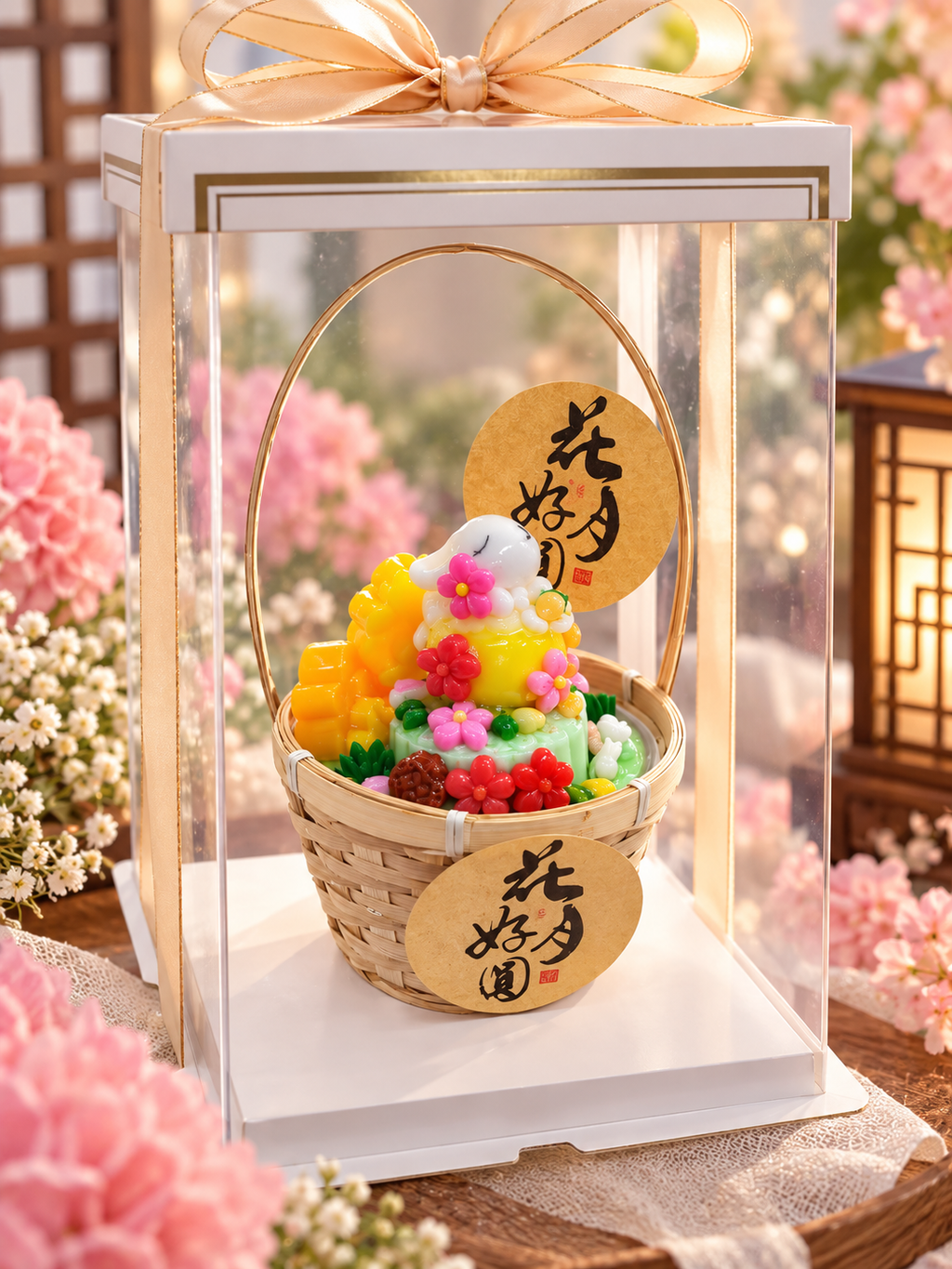 玉兔团圆篮 · 中秋燕菜蛋糕
Moon Bunny Reunion Jelly Cake