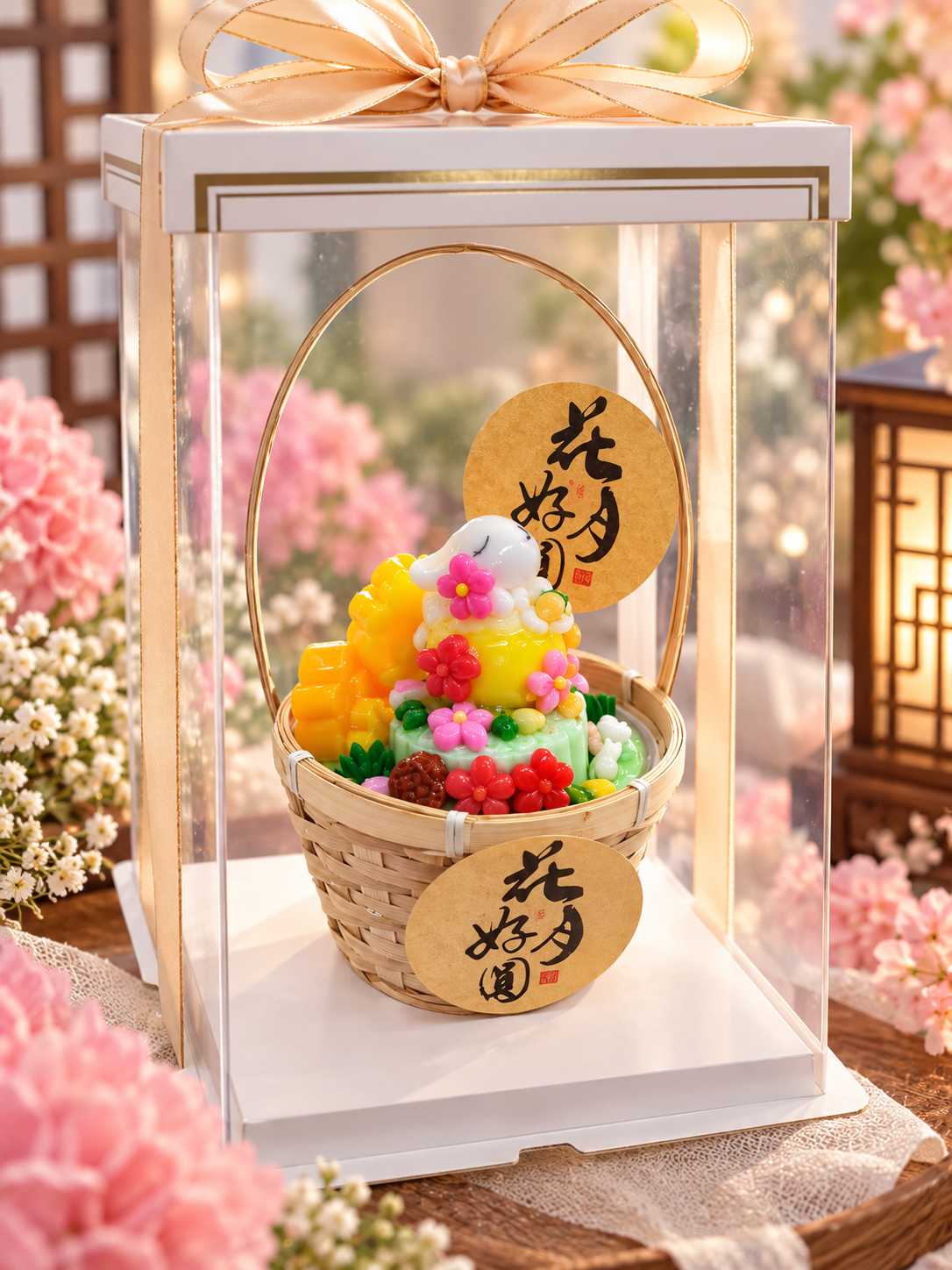 玉兔团圆篮 · 中秋燕菜蛋糕
Moon Bunny Reunion Jelly Cake