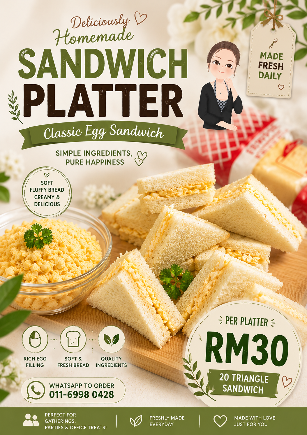 Egg sandwich platter
