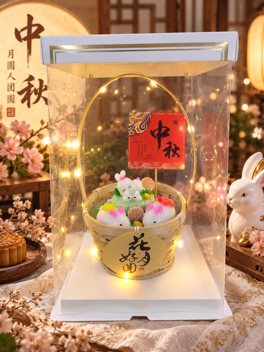 玉兔团圆篮 · 中秋燕菜蛋糕
Moon Bunny Reunion Jelly Cake