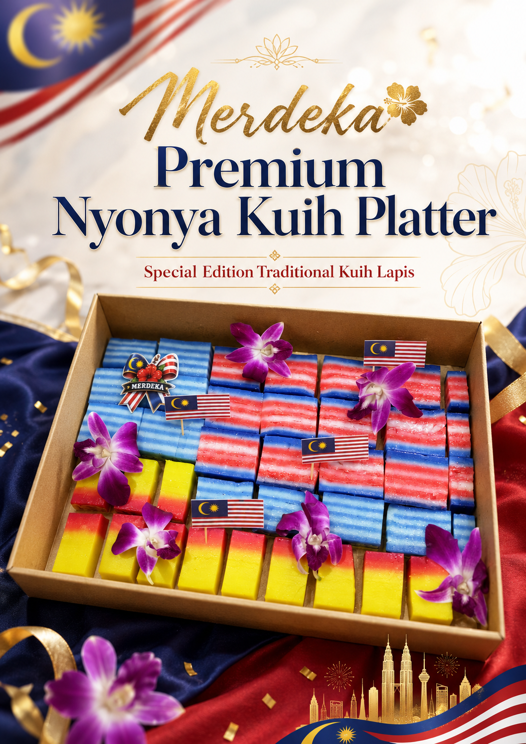 Merdeka Premium Nyonya Kuih Platter 🇲🇾 | Special Edition Traditional Kuih Lapis