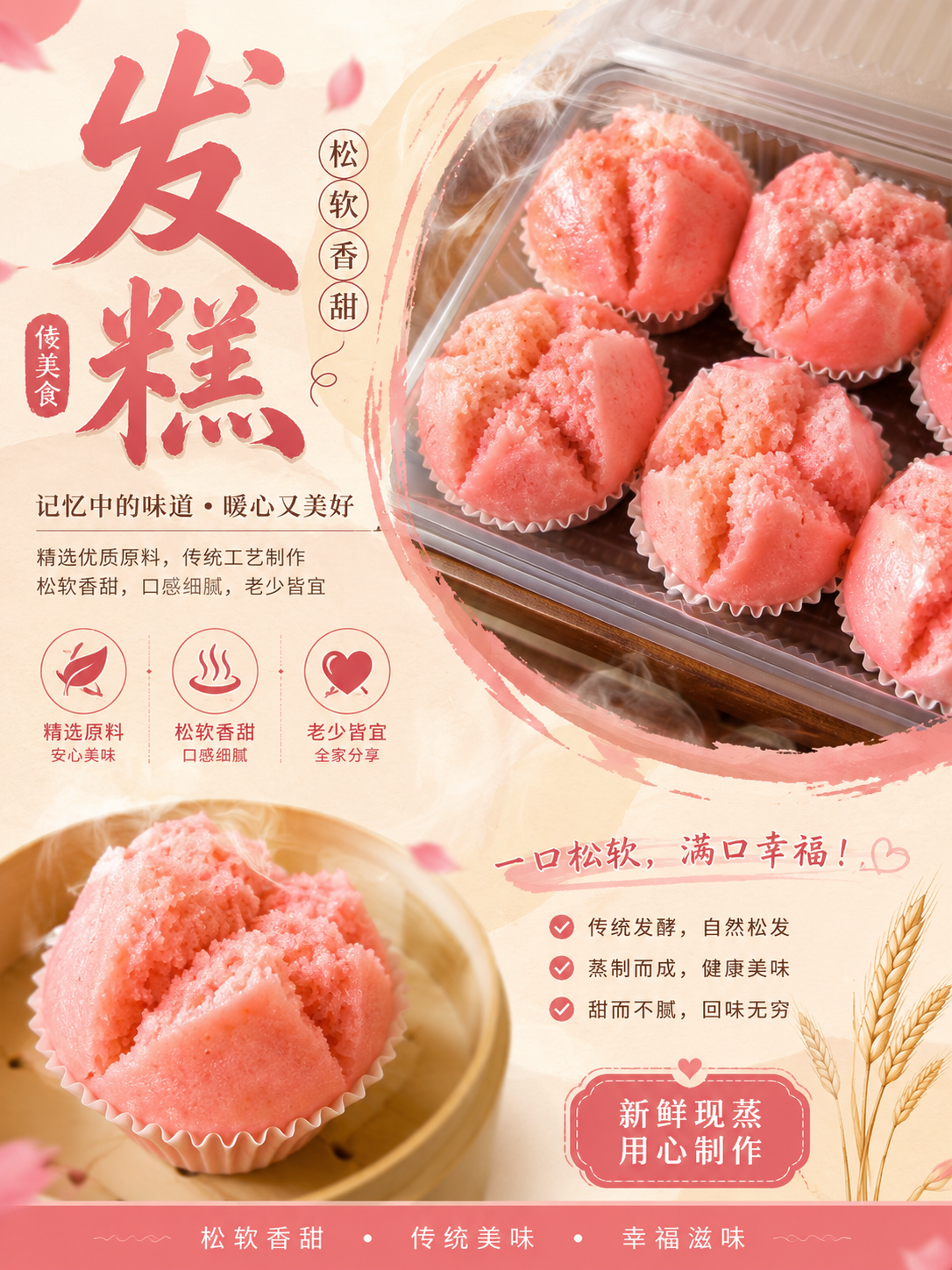Fa Gao (Prosperity Steamed Cake) 发糕