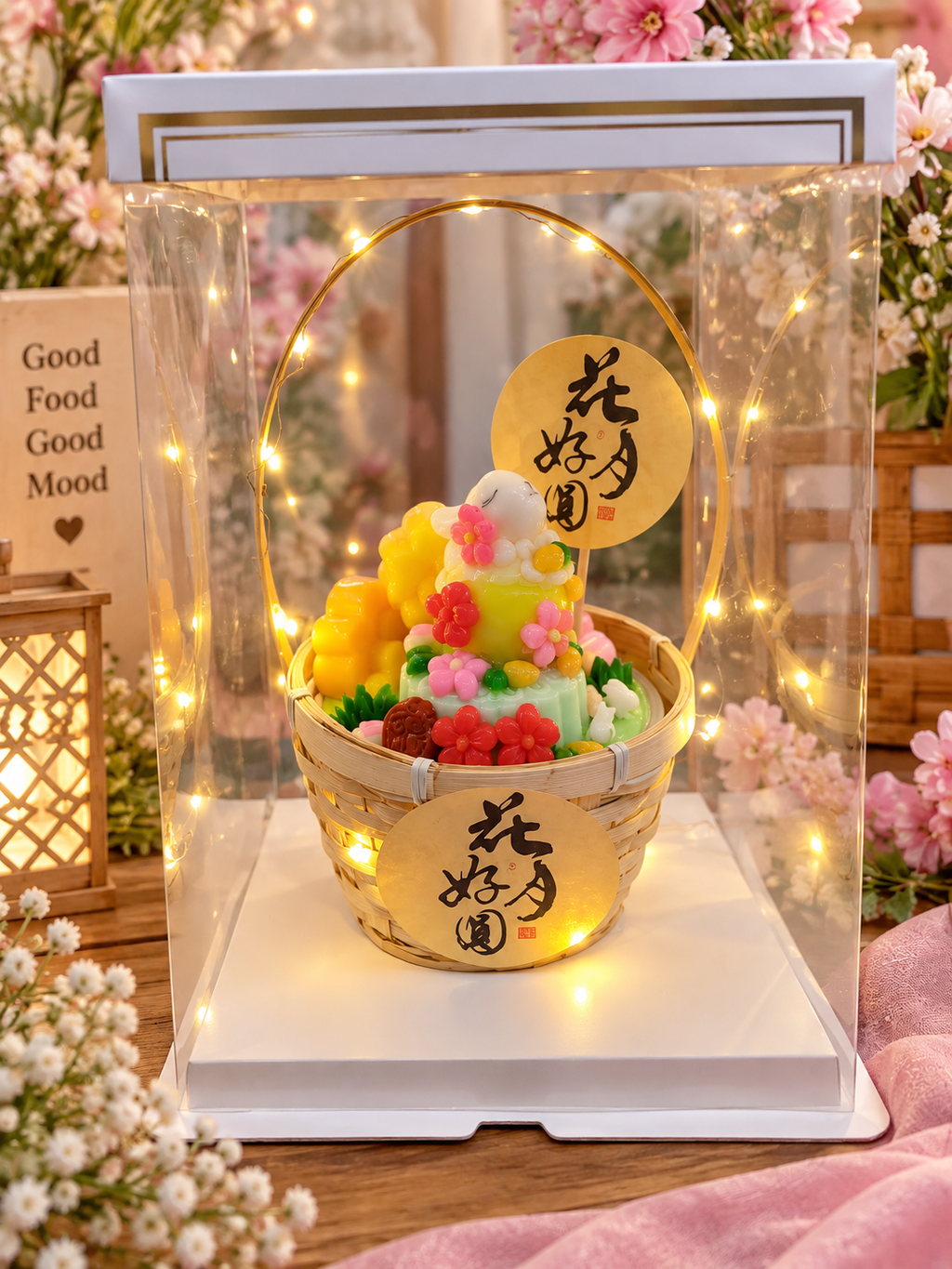 玉兔团圆篮 · 中秋燕菜蛋糕
Moon Bunny Reunion Jelly Cake
