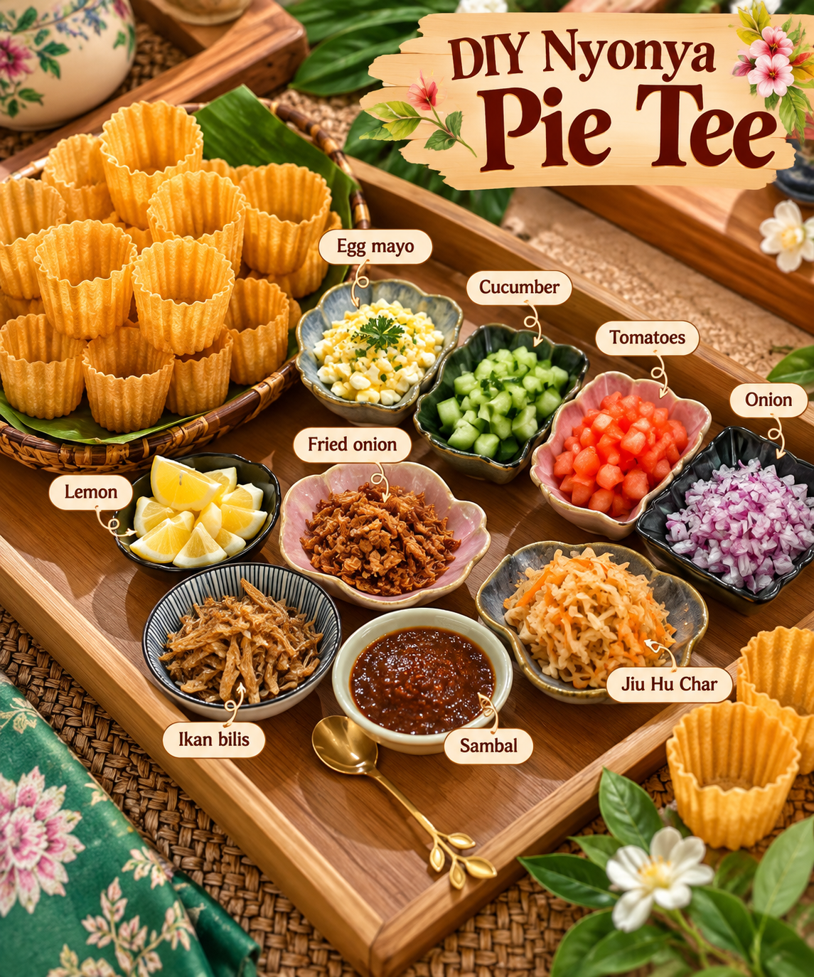 DIY Nyonya Pie Tee Platter | Crispy Top Hat Party Set