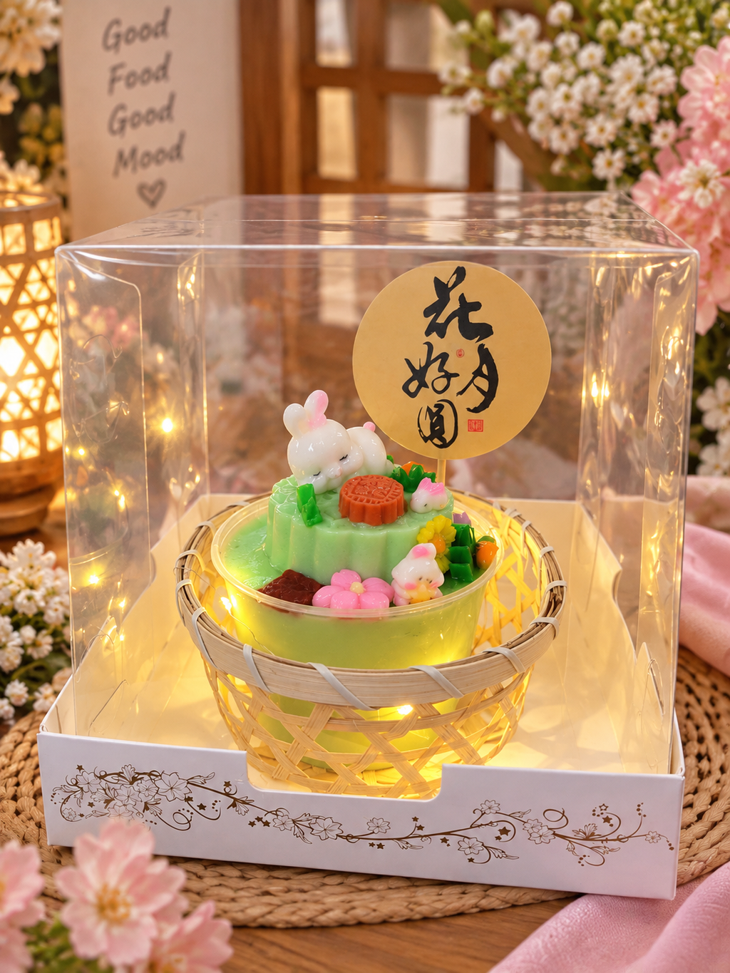 玉兔团圆篮 · 中秋燕菜蛋糕
Moon Bunny Reunion Jelly Cake