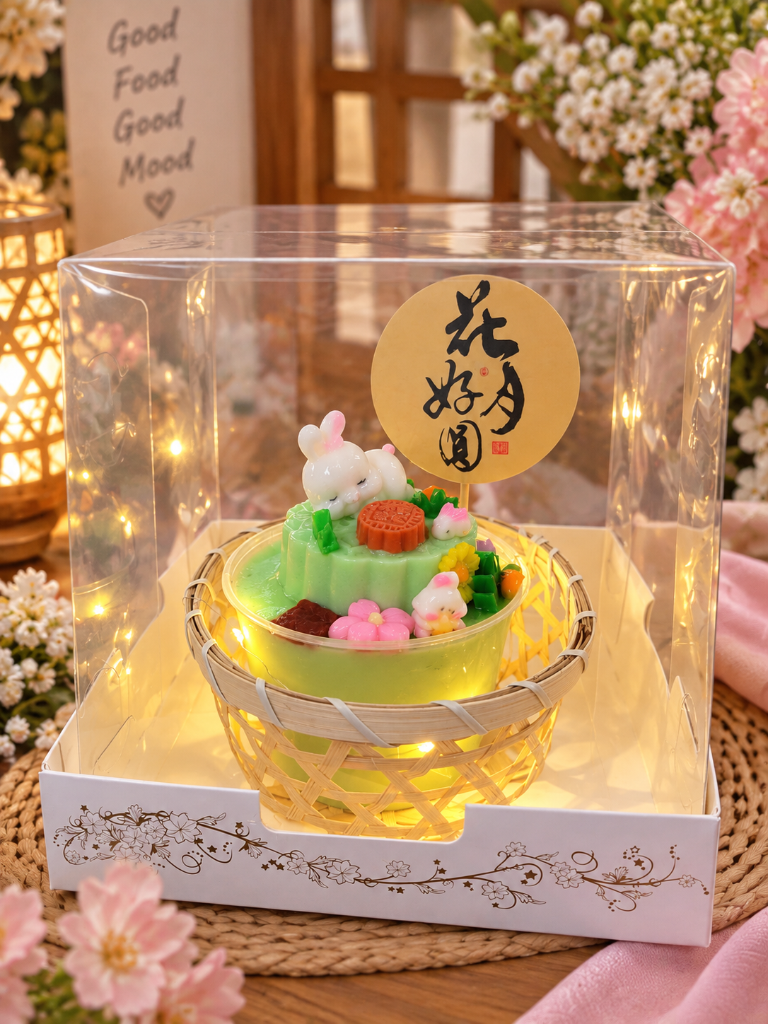 玉兔团圆篮 · 中秋燕菜蛋糕
Moon Bunny Reunion Jelly Cake