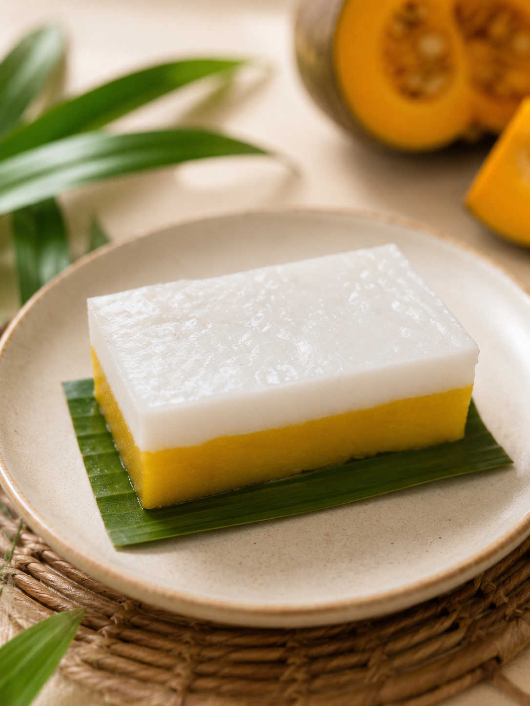 Traditional Kuih Talam Pumpkin