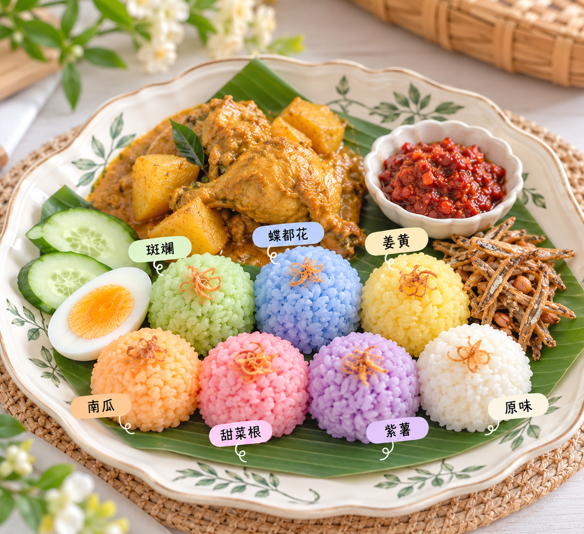 🌈 Nyonya 7 Colours Rice Set